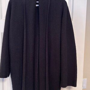 Black 100% Cashmere Swing Cardigan with Collar  - Vince - Size M
